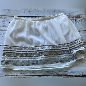 Iconic white vintage Abercrombie&Fitch chiffon mini skirt